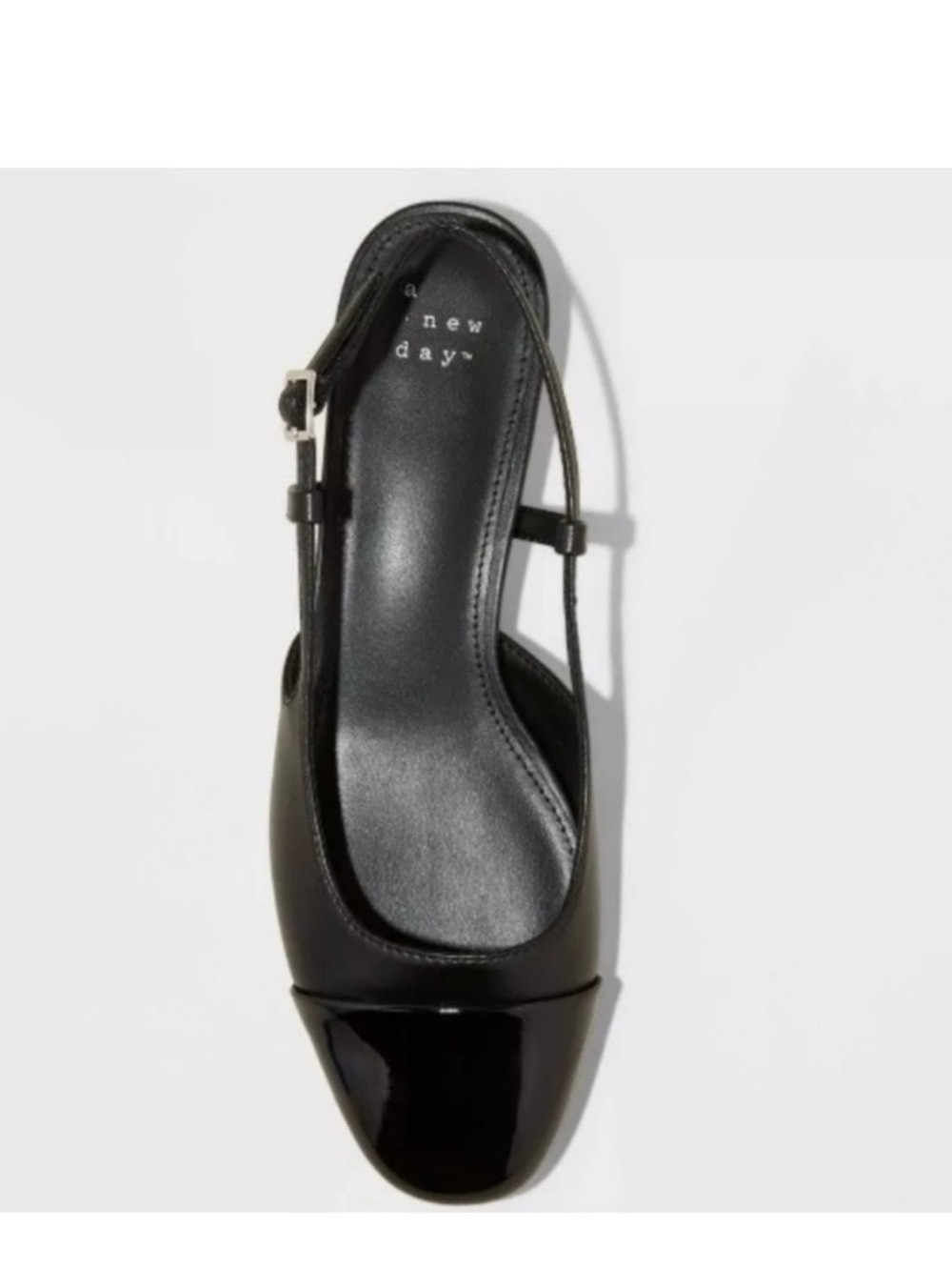 Target Black Patent Cap-Toe Slingback Flats - Picture 9 of 11